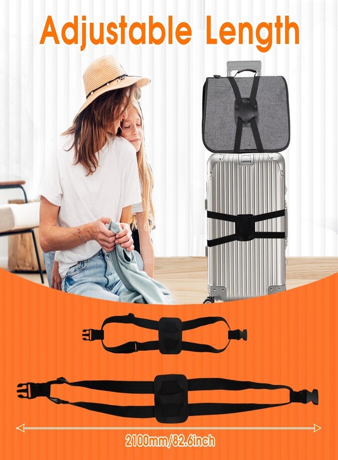 Taefuwr Elastic Luggage Strap with Hooks, The Perfect Travel Must-Have Suitcases Companion, Ultimate Luggage Straps for Suitcases,Travel Must-Have for All Adventurers, Stretchable Luggage Straps(1Black) - Image 2